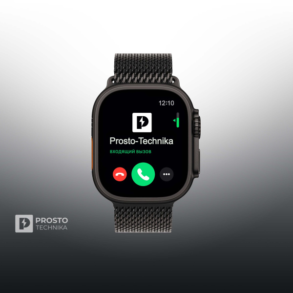 Часы Apple Watch Ultra 2, 49 мм, титан чёрного цвета, миланский сетчатый браслет (2024) M